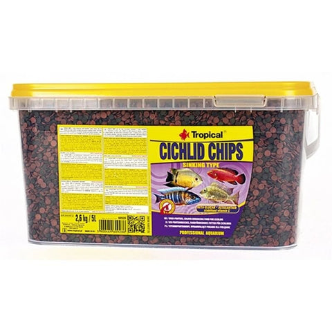 Tropical Cichlid Chips Cichlid Balıkları için Renklendirici Cips Balık Yemi 1000 Ml 520 Gr