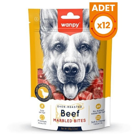 Wanpy Marbled Biftekli Küp Et Parçaları Köpek Ödülü 1 Adet 100 Gr