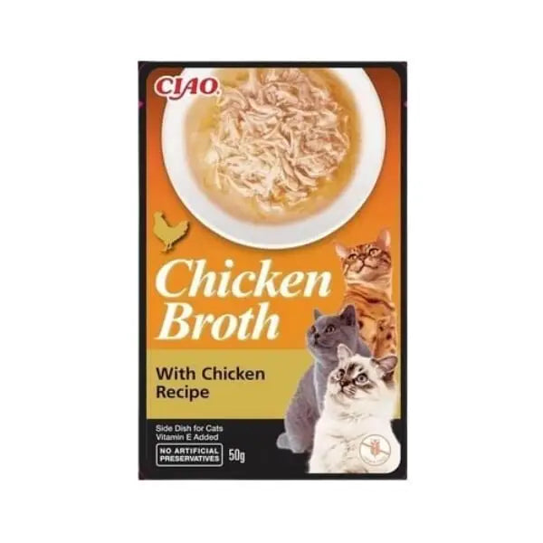 Inaba Ciao Chicken Broth Tavuk Sulu ve Tavuklu Kedi çorbası 50 Gr