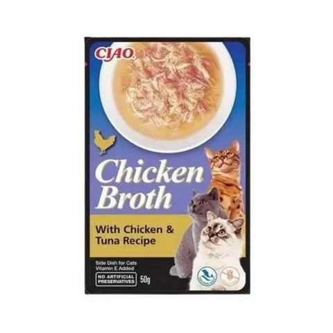 Inaba Ciao Chicken Broth Tavuk Sulu ve Ton Balıklı Kedi çorbası 50 Gr