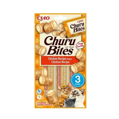 Inaba Ciao Churu Bites Tavuk Sargılı Kedi ödül Maması 10 Gr 3 Adet