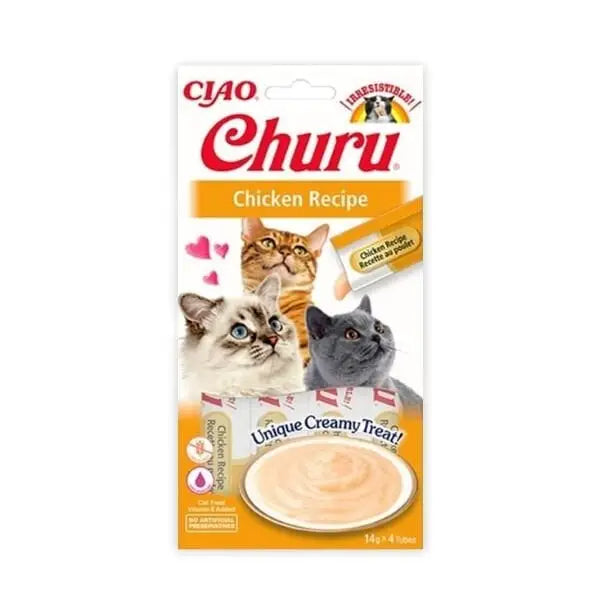 Inaba Ciao Churu Cream Tavuklu Sıvı Kedi ödül Maması 14 Gr 4 Adet