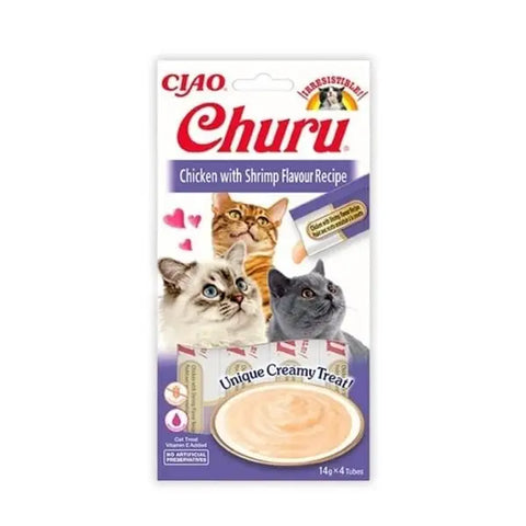 Inaba Ciao Churu Cream Tavuklu ve Karidesli Sıvı Kedi ödül Maması 14 Gr 4 Adet