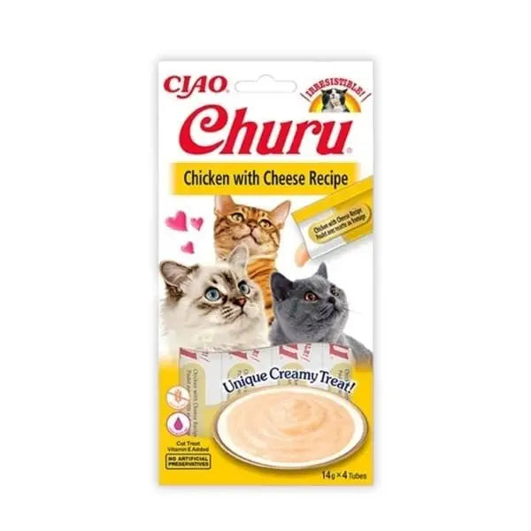 Inaba Ciao Churu Cream Tavuklu ve Peynirli Sıvı Kedi ödül Maması 14 Gr 4 Adet