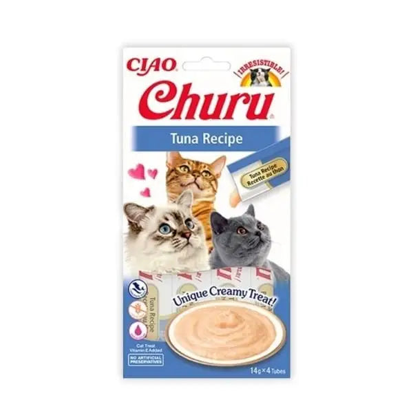 Inaba Ciao Churu Cream Ton Balıklı Sıvı Kedi ödül Maması 14 Gr 4 Adet