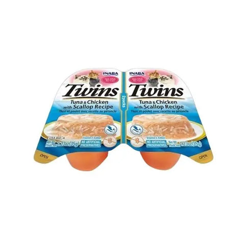 Inaba Twins Jöle İçinde Ton Balıklı Deniz Taraklı ve Tavuklu Yetişkin Konserve Kedi Maması 35 Gr 2