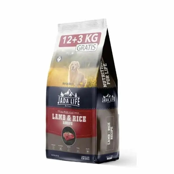 Jada Life Kuzu ve Pirinçli Yetişkin Köpek Maması 12 Kg + 3 Hediyeli