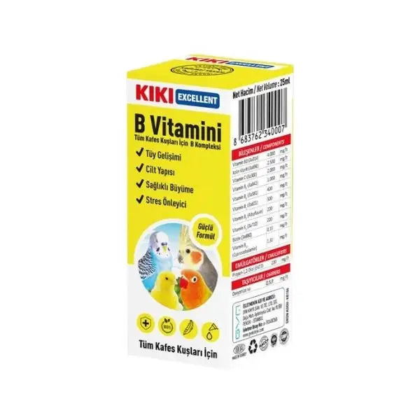 Kiki Excellent Kuşlar için b Vitamini Sıvı Damla 25 Ml