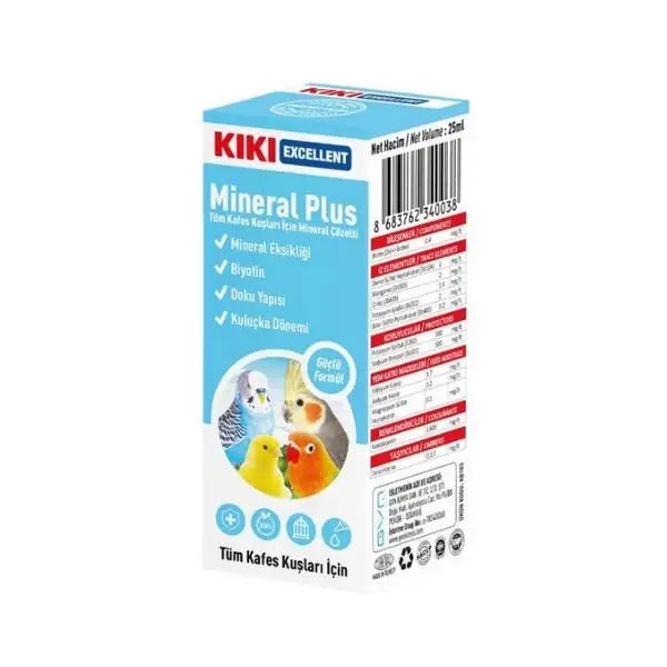 Kiki Excellent Mineral Plus Kuşlar için çözelti Sıvı Damla 25 Ml