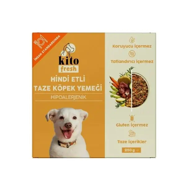 Kito Fresh Hindi Etli Hipoalerjenik Taze Köpek Yemeği 250 Gr