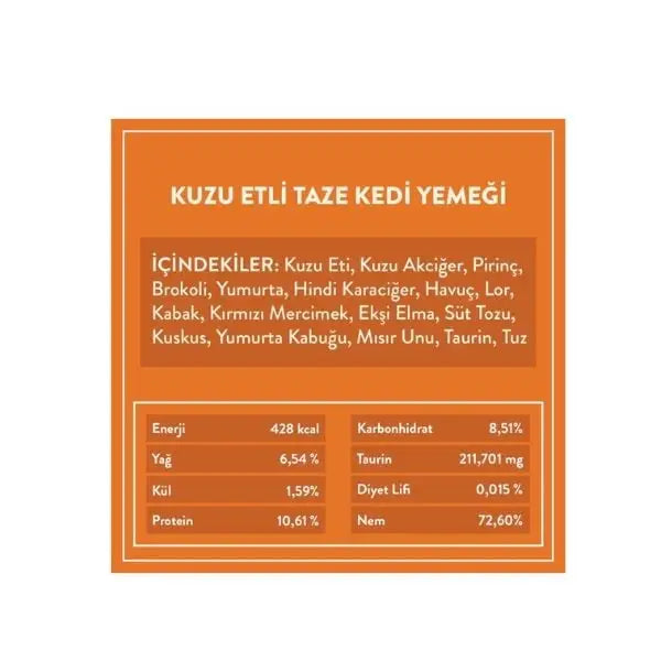 Kito Fresh Kuzu Etli Hipoalerjenik Taze Kedi Yemeği 85 Gr