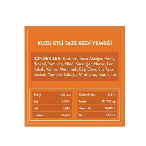 Kito Fresh Kuzu Etli Hipoalerjenik Taze Kedi Yemeği 85 Gr