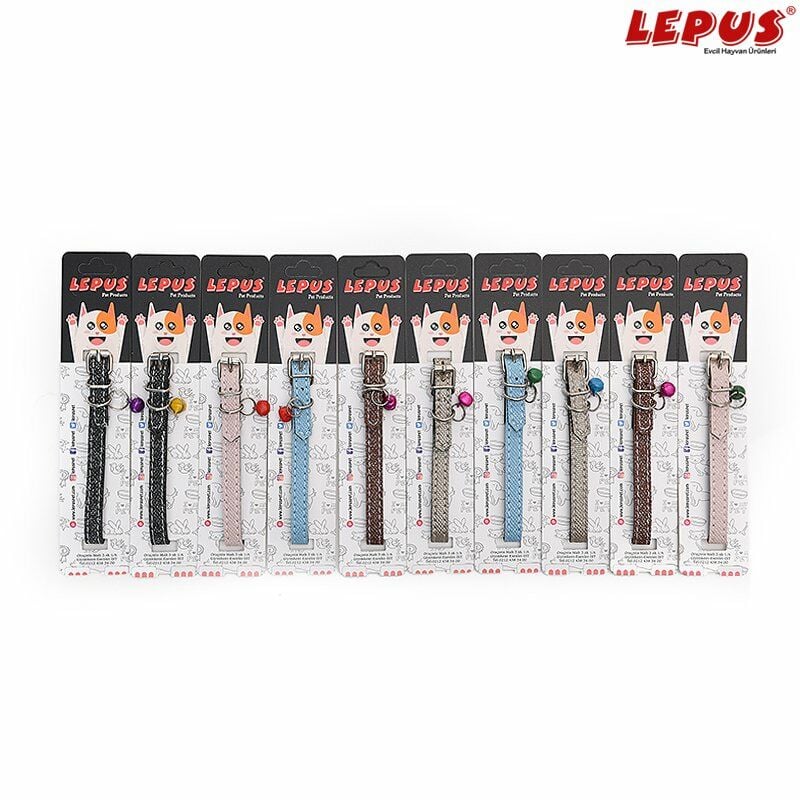Lepus Deri Simli Kedi Boyun Tasması 1 Adet 10x30 Cm
