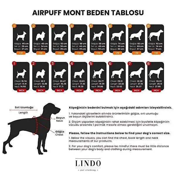 Lindo Dogs Air Puff Pearl Köpek Montu Krem Beden 1