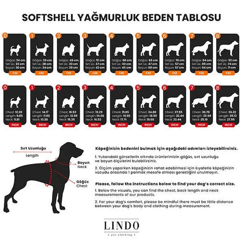 Lindo Dogs Softshell Black Skull Köpek Yağmurluğu Siyah Beden 1