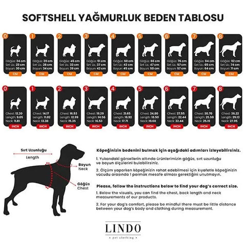 Lindo Dogs Softshell Black Skull Köpek Yağmurluğu Siyah Beden 3