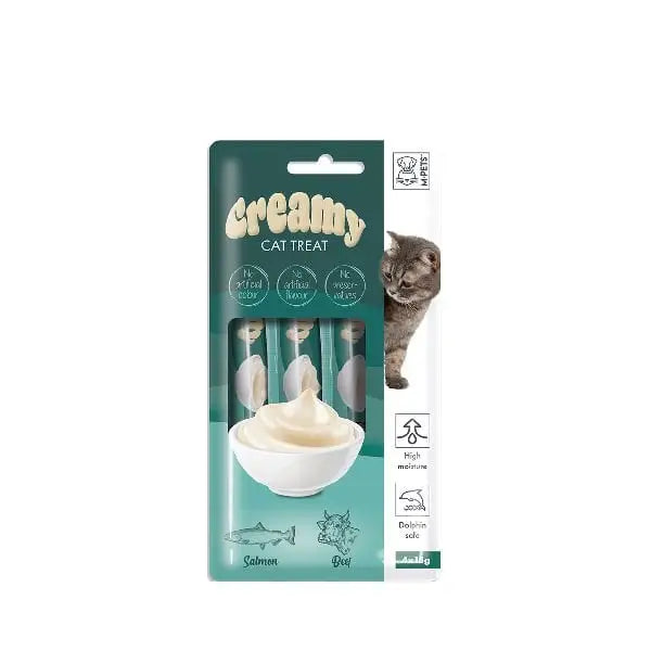 M-pets Creamy Somonlu ve Biftekli Sıvı Kedi ödülü 15 Gr 4 Adet