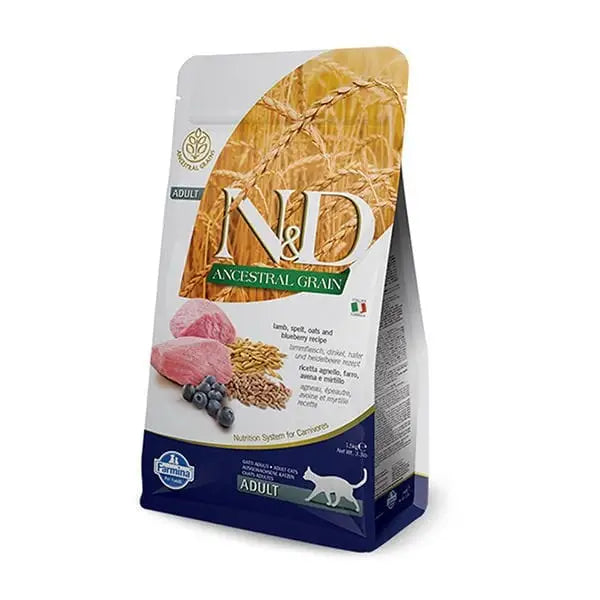 N&d Düşük Tahıllı Kuzu Etli ve Yaban Mersinli Yetişkin Kedi Maması 1.5 Kg