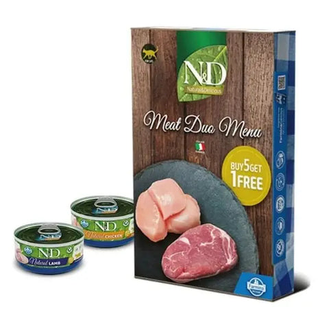 N&d Meat Duo Menu Tavuklu ve Kuzu Etli Yetişkin Kedi Konservesi 70 Gr 6 Al 5 öde