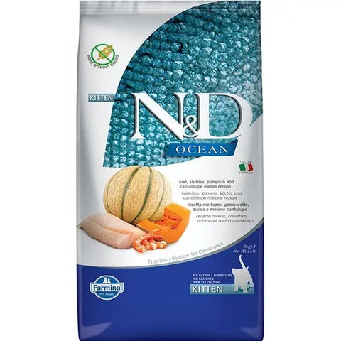 N&d Ocean Morina Balık Karides ve Kavunlu Yavru Kedi Maması 5 Kg