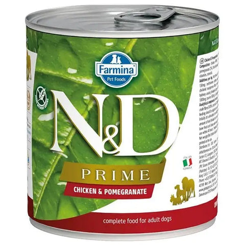 N&d Prime Tavuk ve Narlı Yetişkin Konserve Köpek Maması 285 Gr