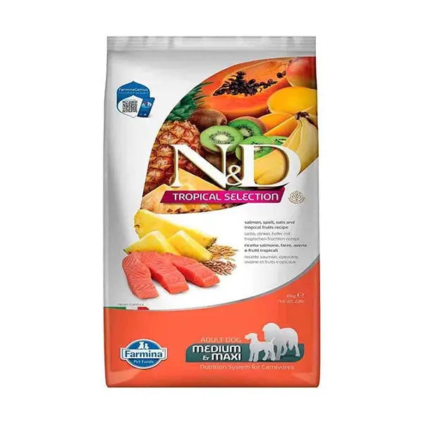 N&d Tropical Selection Somonlu ve Meyveli Orta Büyük Irk Yetişkin Köpek Maması 10 Kg