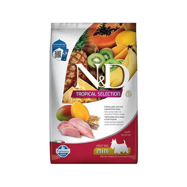 N&d Tropical Selection Tavuklu ve Meyveli Mini Irk Yetişkin Köpek Maması 5 Kg