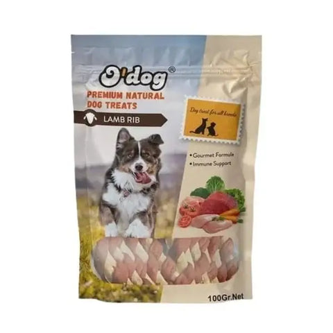 O Dog Kuzu Eti Parçacıklı Sargılı Köpek ödül Maması 100 Gr