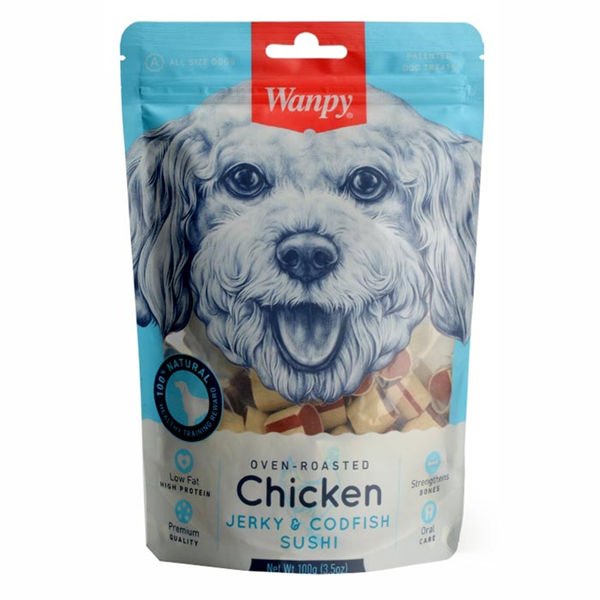 Wanpy Tavuklu ve Morina Balıklı Köpek Ödül Maması 1 Adet 100 Gr