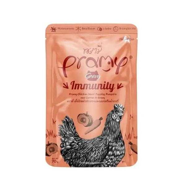 Pramy Indoor Sos İçinde Tavuklu Balkabaklı ve Havuçlu Pouch Yetişkin Konserve Kedi Maması 70 Gr