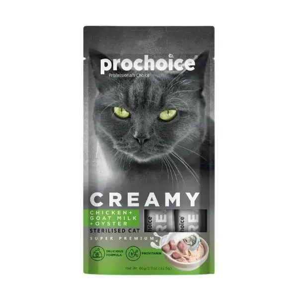 Prochoice Creamy Tavuklu ve İstiridyeli Sıvı Kedi ödül Maması 15 Gr 4 Adet