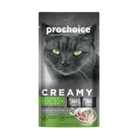 Prochoice Creamy Tavuklu ve İstiridyeli Sıvı Kedi ödül Maması 15 Gr 4 Adet