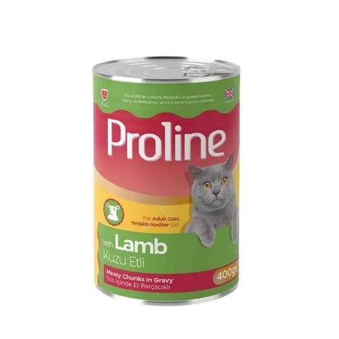 Proline Sos İçinde Et Parçacıklı Kuzu Etli Yetişkin Konserve Kedi Maması 400 Gr