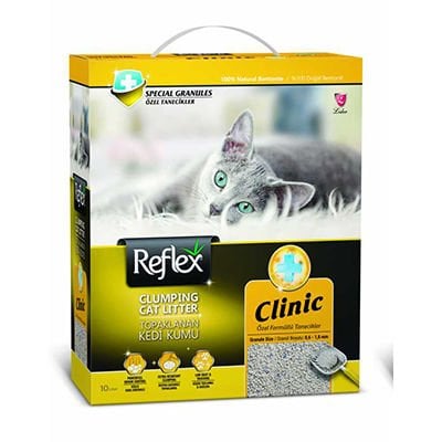 Reflex Klinik Özel Tanecik Süper Hızlı Topaklanan Kedi Kumu 1 Adet 10 Lt