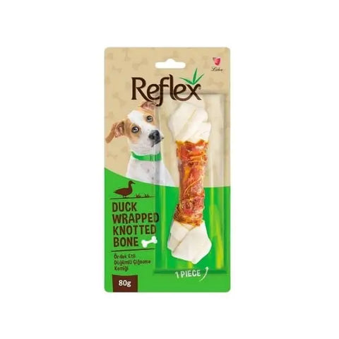 Reflex ördek Etli Düğümlü çiğneme Kemiği Köpek ödülü 80 Gr