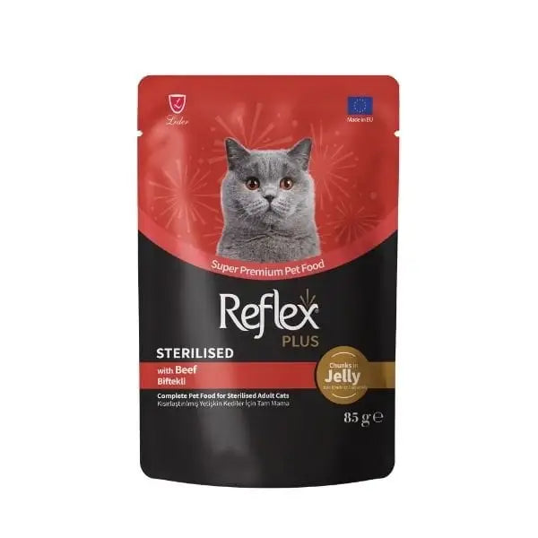 Reflex Plus Jöle İçinde Biftekli Pouch Kısırlaştırılmış Konserve Kedi Maması 85 Gr