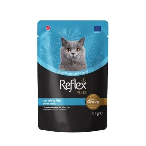Reflex Plus Sos İçinde Beyaz Balıklı Pouch Yetişkin Konserve Kedi Maması 85 Gr