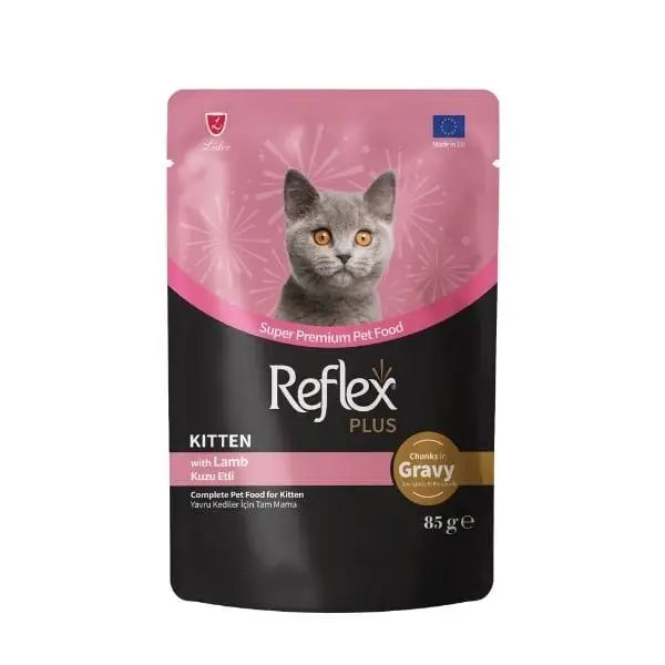 Reflex Plus Sos İçinde Kuzu Etli Pouch Yavru Konserve Kedi Maması 85 Gr