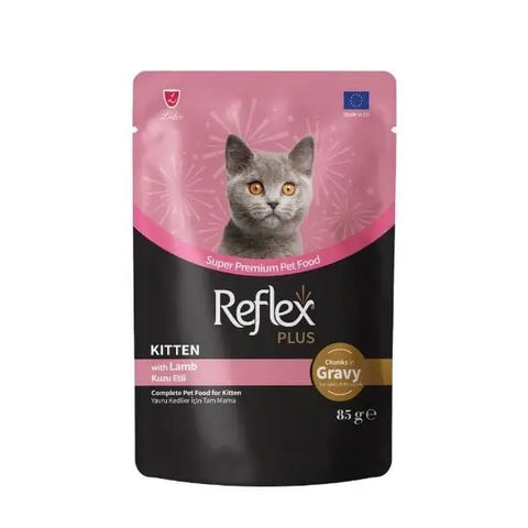 Reflex Plus Sos İçinde Kuzu Etli Pouch Yavru Konserve Kedi Maması 85 Gr