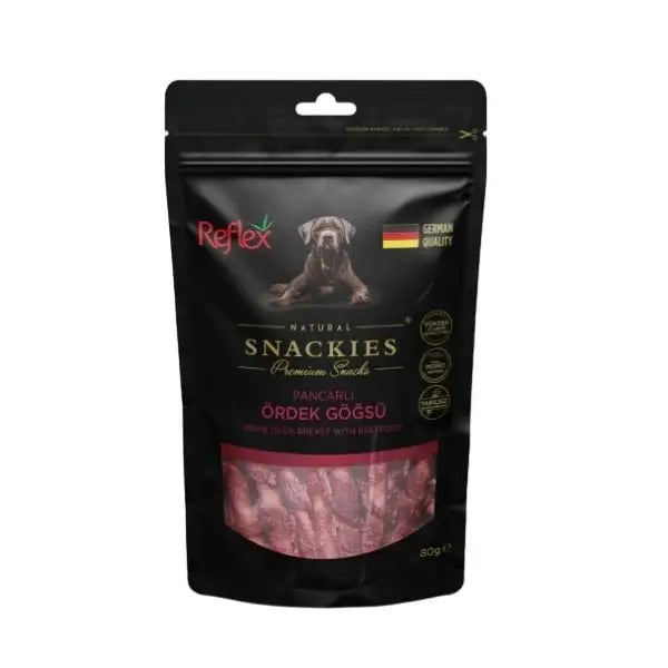 Reflex Snackies Natural Pancarlı ördek Göğsü Tahılsız Köpek ödül Maması 80 Gr