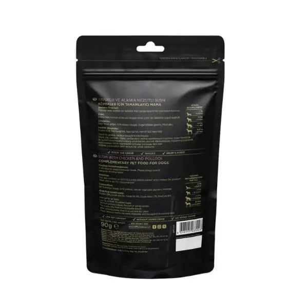 Reflex Snackies Natural Tavuklu ve Balıklı Sushi Tahılsız Köpek ödül Maması 90 Gr