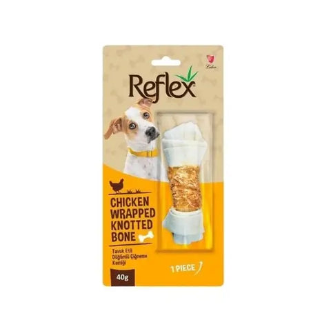 Reflex Tavuk Etli Düğümlü çiğneme Kemiği Köpek ödülü 40 Gr