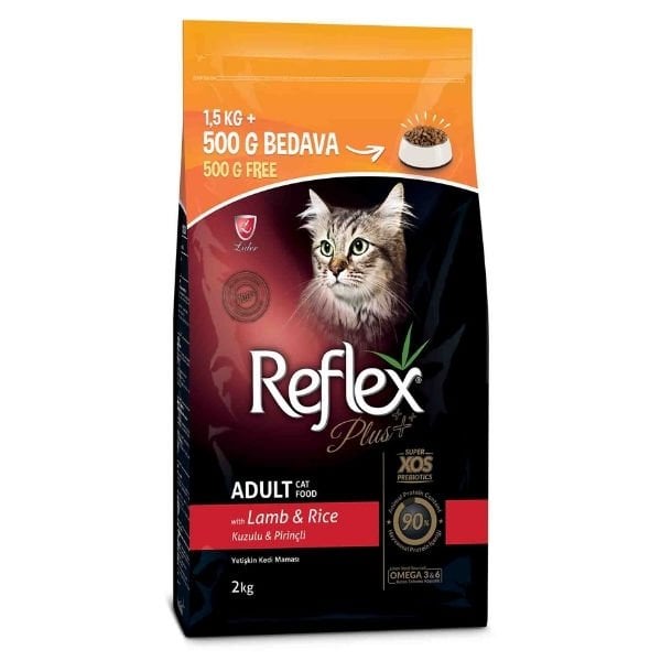 Reflex Plus Adult Kuzu ve Pirinçli Yetişkin Kedi Maması 1.5+500 Gr Hediyeli