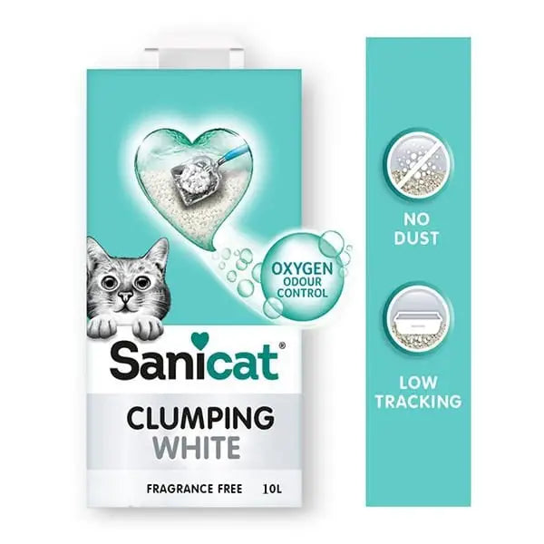 Sanicat Clumping White Kokusuz Süper Topaklanan Beyaz Kedi Kumu 10 Lt