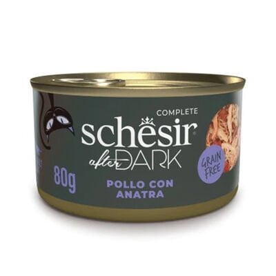 Schesir After Dark Et Suyu içinde Tavuklu ve Ördekli Yetişkin Kedi Konservesi 1 Adet 80 Gr