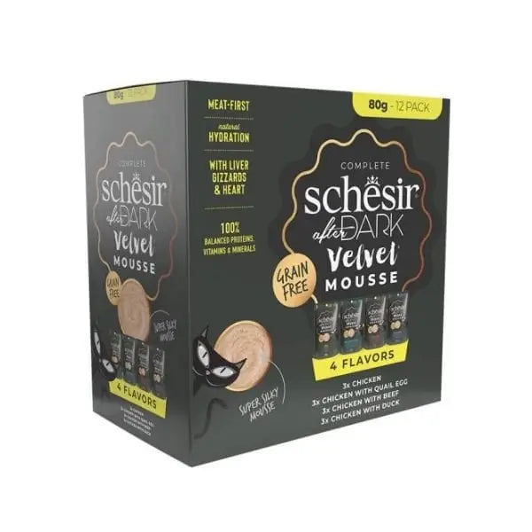 Schesir After Dark Velvet Et Suyunda Karışık Lezzetler Pouch Yetişkin Konserve Kedi Maması 12 Adet