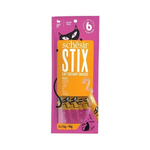 Schesir Cat Stick Tavuklu Sıvı Kedi ödül Maması 6 Adet 15 Gr