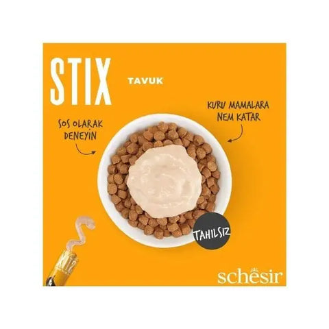 Schesir Cat Stick Tavuklu Sıvı Kedi ödül Maması 6 Adet 15 Gr