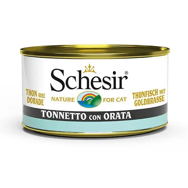 Schesir Jöle İçerisinde Ton Balıklı ve çipuralı Konserve Kedi Maması 85 Gr