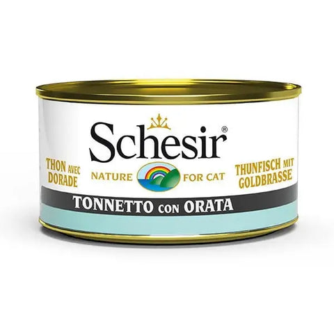 Schesir Jöle İçerisinde Ton Balıklı ve çipuralı Konserve Kedi Maması 85 Gr
